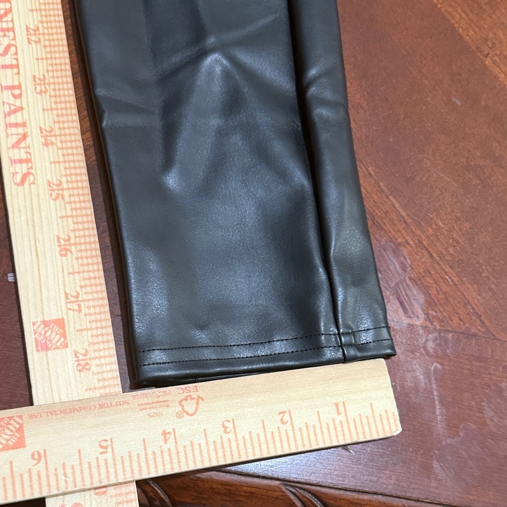 Spanx Stylish Black Faux Leather pleather Leggings tights Sz 1X - Picture 9 of 10